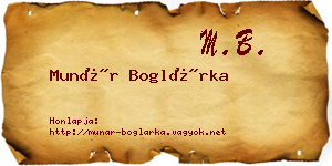 Munár Boglárka névjegykártya